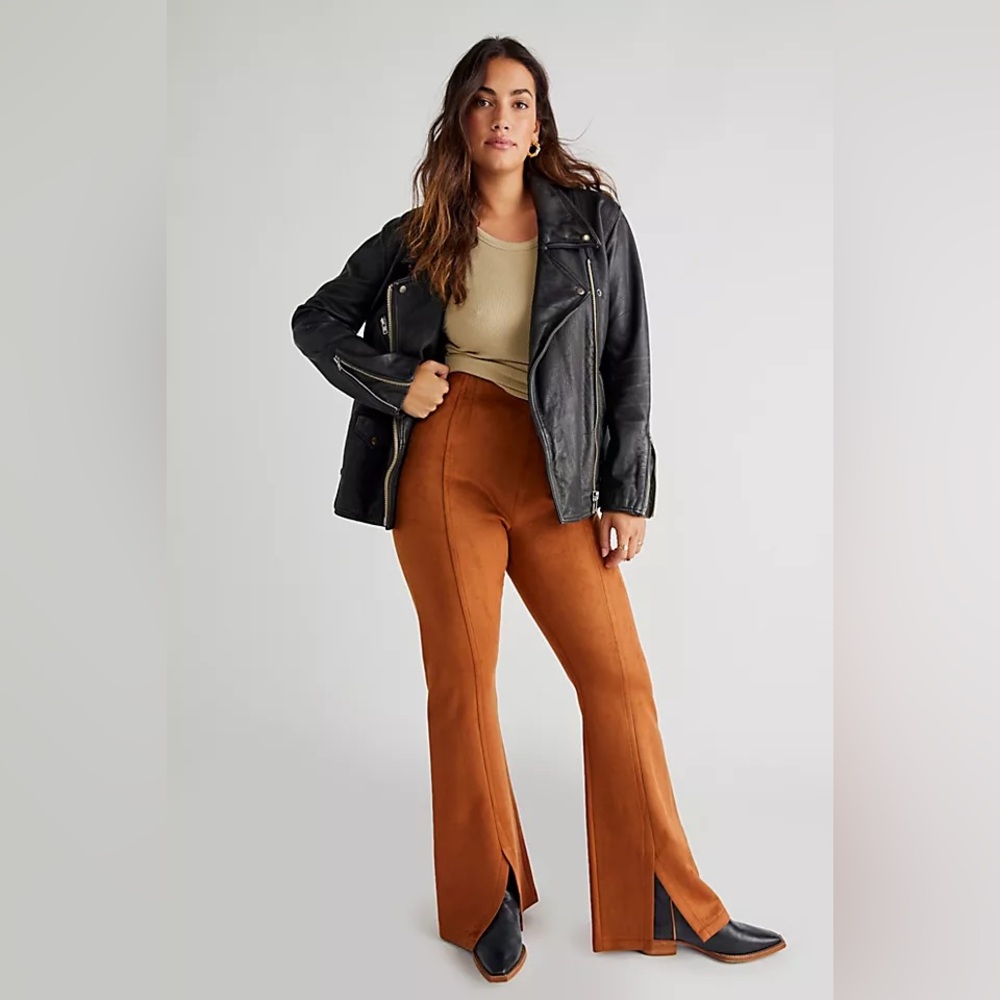Free People/We‎ the Free CURVY Real Deal Vegan Suede Flare Pants